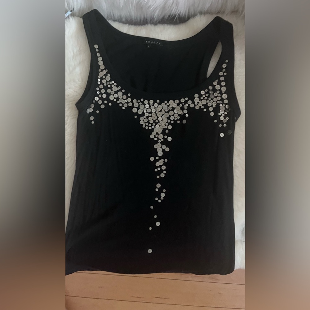 Theory disc sequenced jersey tank top